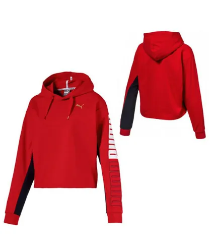 Puma Modern Sports Womens Hoodie Cropped Sweatshirt Red 852021 12 Textile