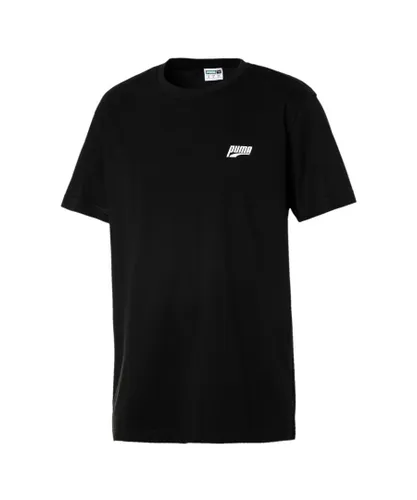 Puma Multiple Logo Graphic Mens T-Shirt Black Top 578158 01 Cotton