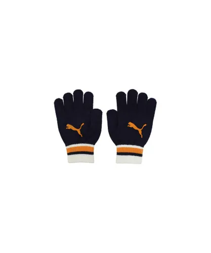 Puma Navy Blue Orange Cat Logo Magic Mens Womens Unisex Gloves 041124 02 A187E Textile