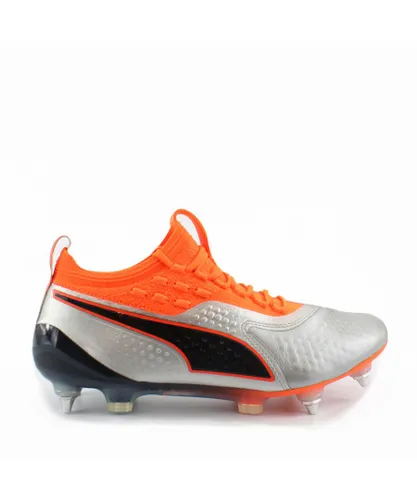 Puma One 1 Mx SG Silver Synthetic Mens Lace Up Football Boots 104737 01