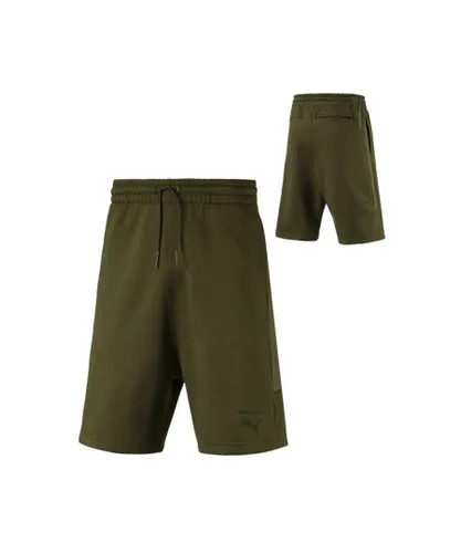 Puma Pace Trend Mens Bermuda Casual Lounge Fitness Shorts Olive 576071 84 A96A - Green Textile