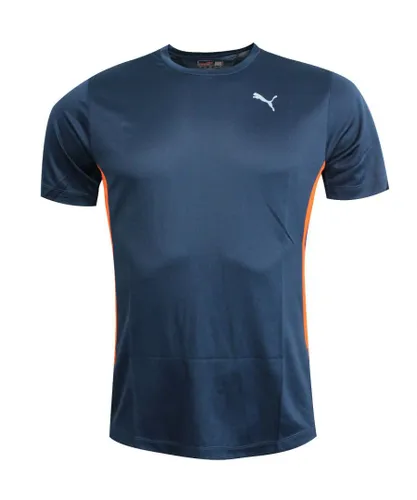 Puma PE Great Run Running Tee Top Mens Training T Shirt Navy 509853 15 A79B Textile