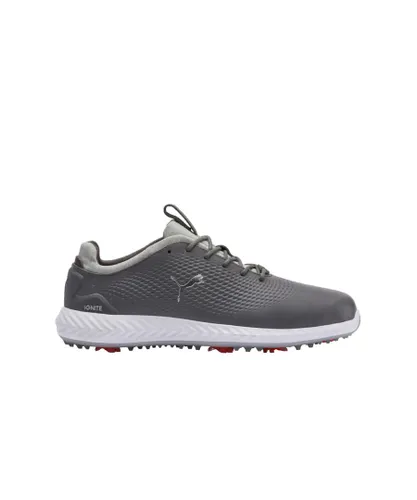 Puma Power Adapt 2.0 Golf Lace-Up Grey Smooth Leather Mens Trainers 190581 03