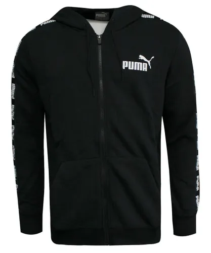 Puma Power Rebel Mens Track Jacket Sweat Zip Up Tops 594007 01 A56B - Black Textile