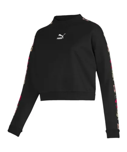 Puma PumaTrend Graphic Black Sweatshirt - Womens Cotton