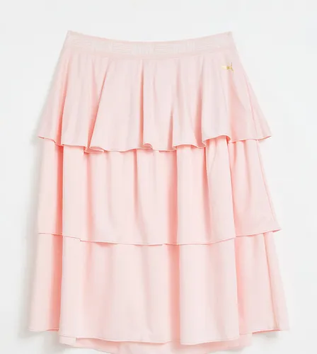 Puma Queen plus frill tiered skirt in pastel pink