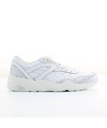 Puma R698 3M Snow Pack White Leather Mens Lace Up Trainers 358393 01