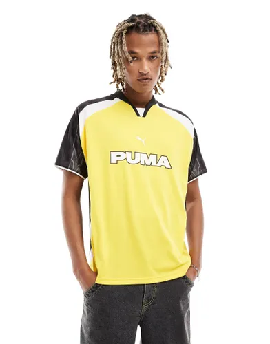 Puma retro football jersey in yellow and black