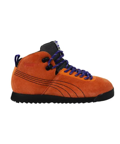 Puma Roma Hiker Orange Suede Leather Outdoor Lace Up Mens Trainers 353795 05