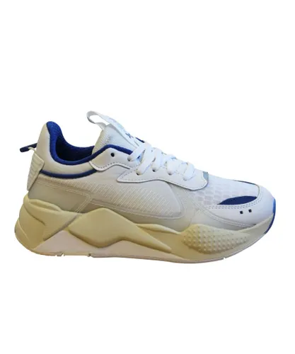 Puma RS-X Tech Mens Trainers White Blue Lace Up Casual Running Shoes 369329 03 Textile