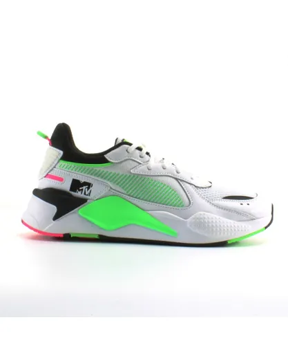 Puma RS-X Tracks MTV White Textile Mens Lace Up Trainers 371841 01