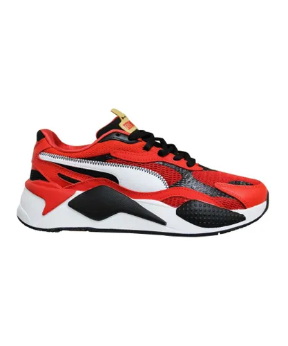 Puma RS-X3 CNY Red Black White Low Lace Up Mens Running Trainers 373178 01 Textile