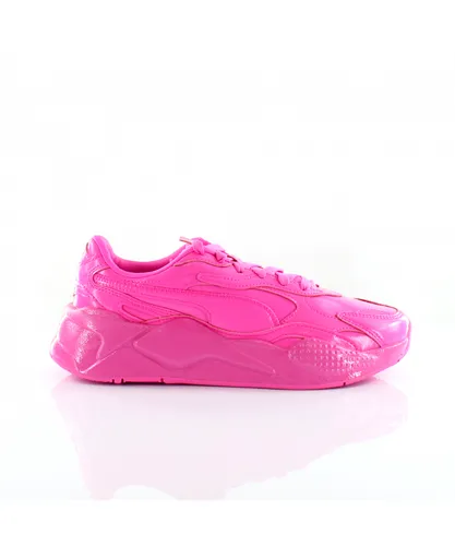 Puma RS-X3 PP Pink Patent Lace Up Womens Trainers 374135 01 Patent Leather