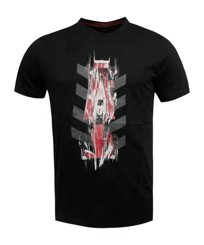 Puma Scuderia Ferrari NightCat Graphic Mens Short Sleeved T-Shirt 762383 02 R24F - Black