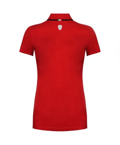 Puma Scuderia Ferrari Womens Red Polo Shirt Cotton