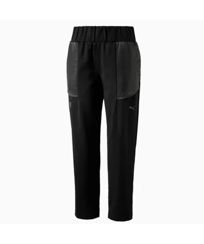 Puma Scuderia Ferrari Womens Track Pants Cropped Bottoms 577841 01 - Black Textile