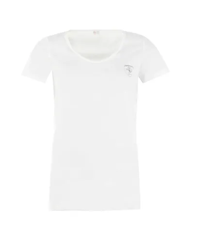 Puma SF Ferrari Shield Logo Tee Short Sleeve Womens T-Shirt Casual Top 565464 03 - White Cotton