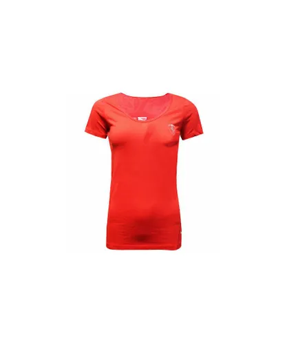 Puma SF Ferrari Shield Logo Tee Short Sleeve Womens T-Shirt Casual Top 565464 DD - Red