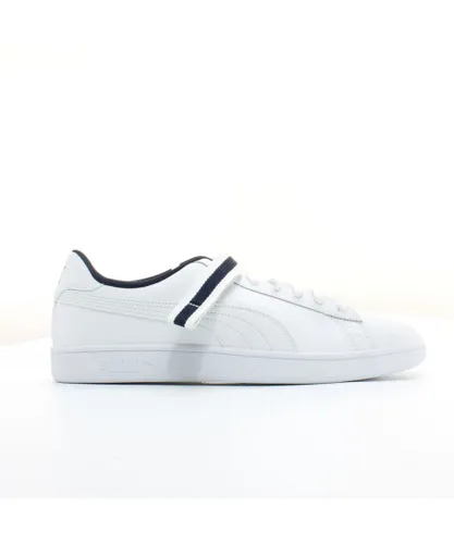 Puma Smash V2 White Leather Mens Lace Up Trainers 366912 02