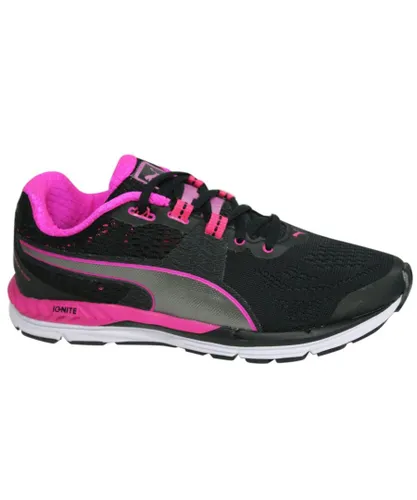 Puma Speed 600 Ignite Lace Up Black Pink Womens Textile Trainers 188789 07 B9D