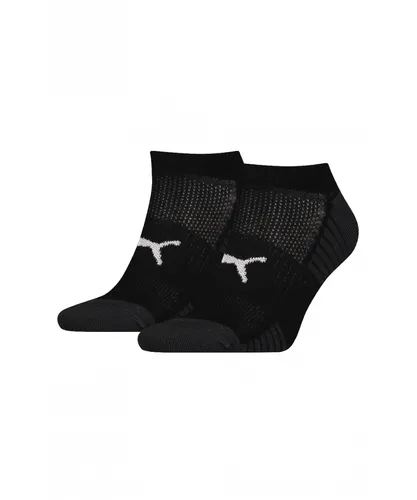Puma Sport 2 Pack Mens Cushioned Ankle Sock in Black Fabric