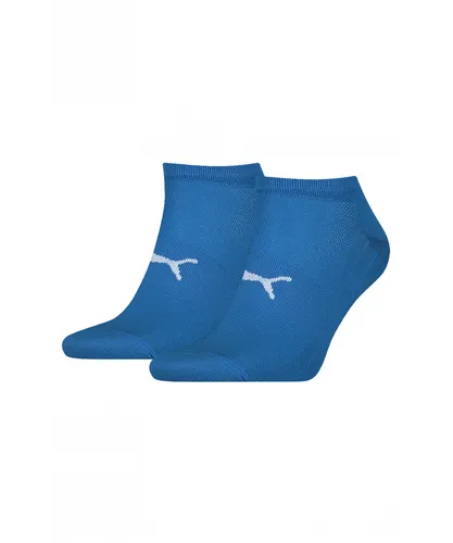 Puma Sport 2 Pack Mens Light Sneaker Sock in Blue Fabric