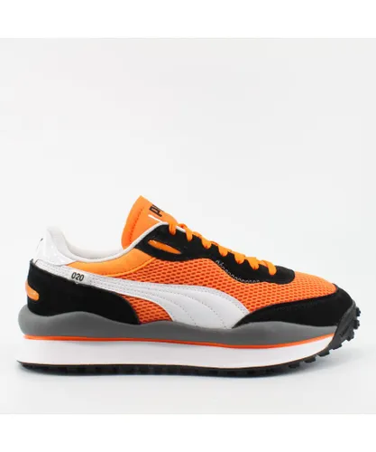Puma Style Rider OG Pack Orange Textile Mens Lace Up Trainers 372871 01