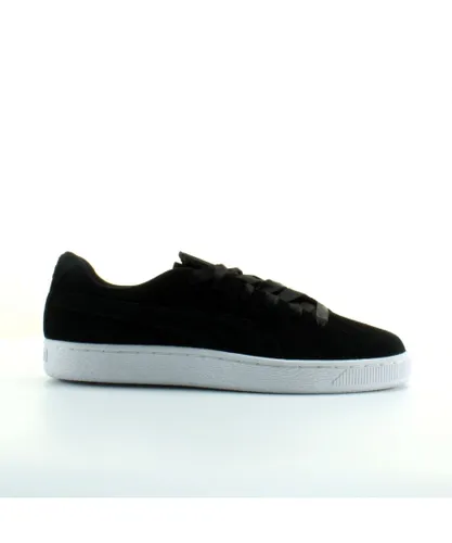 Puma Suede Crush Black Leather Womens Lace Up Trainers 369251 03