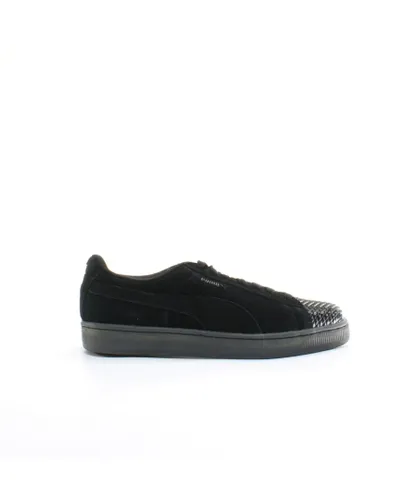 Puma Suede Jelly Black Leather Womens Lace Up Trainers 365859 01