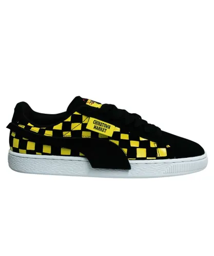 Puma Suede x Chinatown Market Black Yellow Low Lace Up Mens Trainers 370133 01