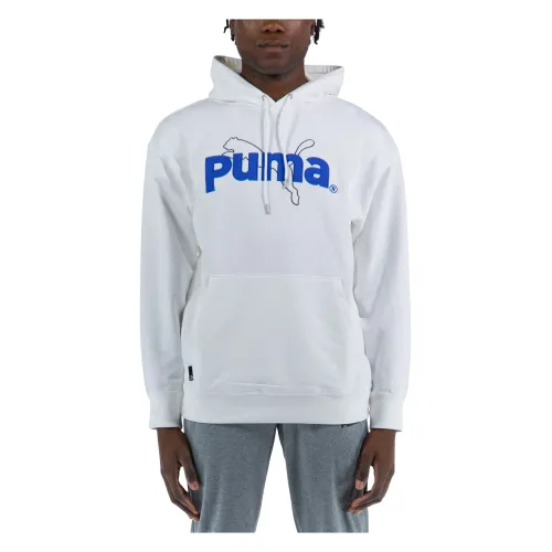 Puma , Team Graphic Hoodie ,White male, Sizes: