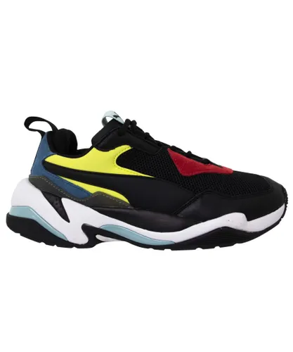 Puma Thunder Spectra Mens Black Leather Textile Lace Up Trainers 367516 01