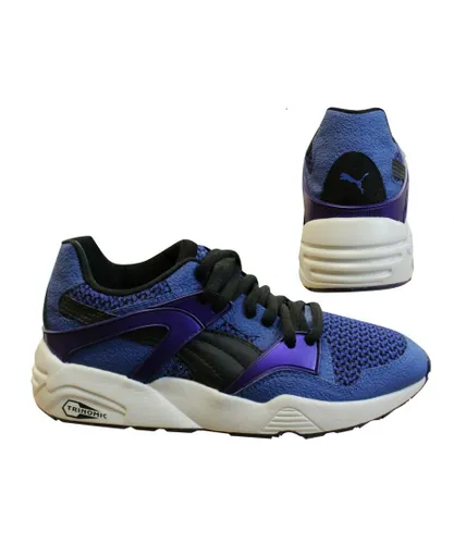 Puma Trinomic Blaze Knit Blue Lace Up Casual Shoes Mens Trainers 359996 02 X3B Leather