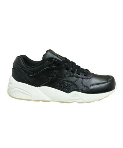 Puma Trinomic R698 Decor Black Low Lace Up Womens Running Trainers 360533 01 Leather