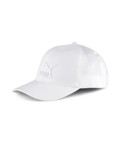 Puma Unisex Adult Archive Logo Baseball Cap - White Cotton - One