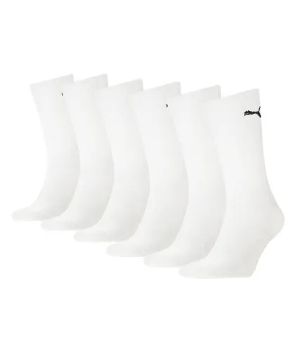 Puma Unisex Crew Socks 6 Pack - White