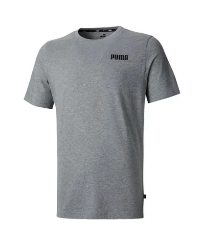 Puma Unisex Mens Essentials Small Logo Tee T-Shirt - Grey Cotton