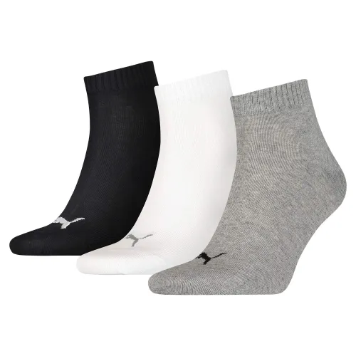 Puma Unisex Quarter Plain Socks (3 Pair Pack)
