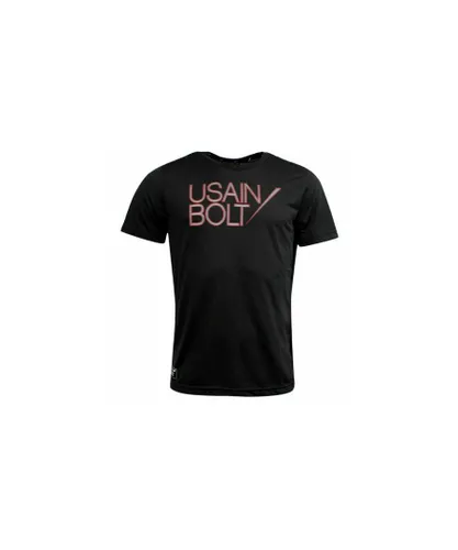 Puma Usain Bolt Logo Short Sleeve Top T Shirt Black - Mens Textile