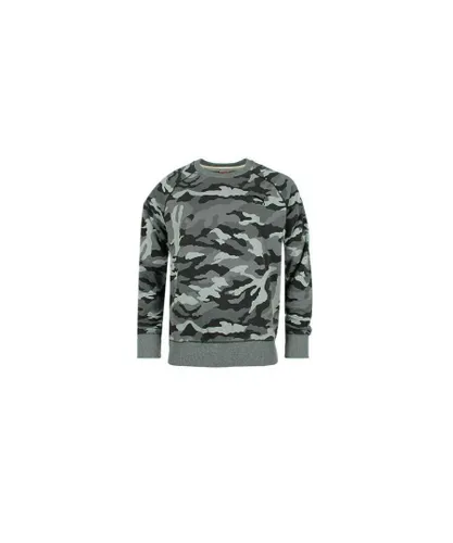 Puma Varsity Camo Cotton Grey Mens Pullover Sweater 567493 01