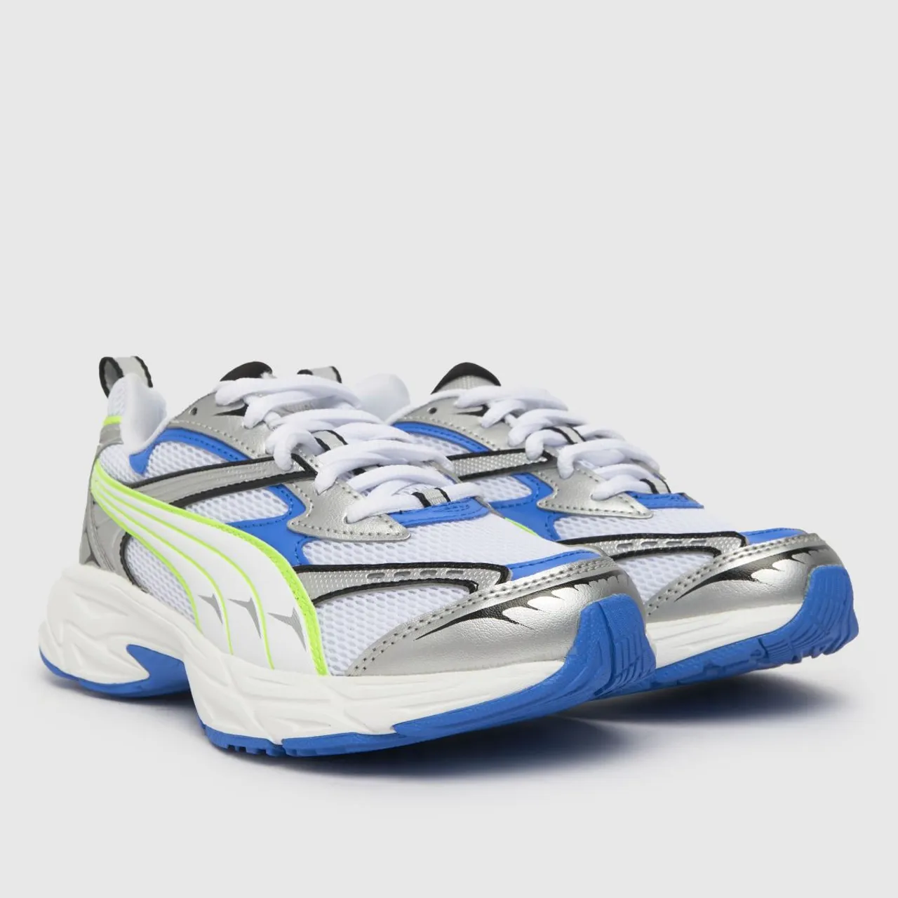 Puma White & Blue Morphic Boys Youth Trainers
