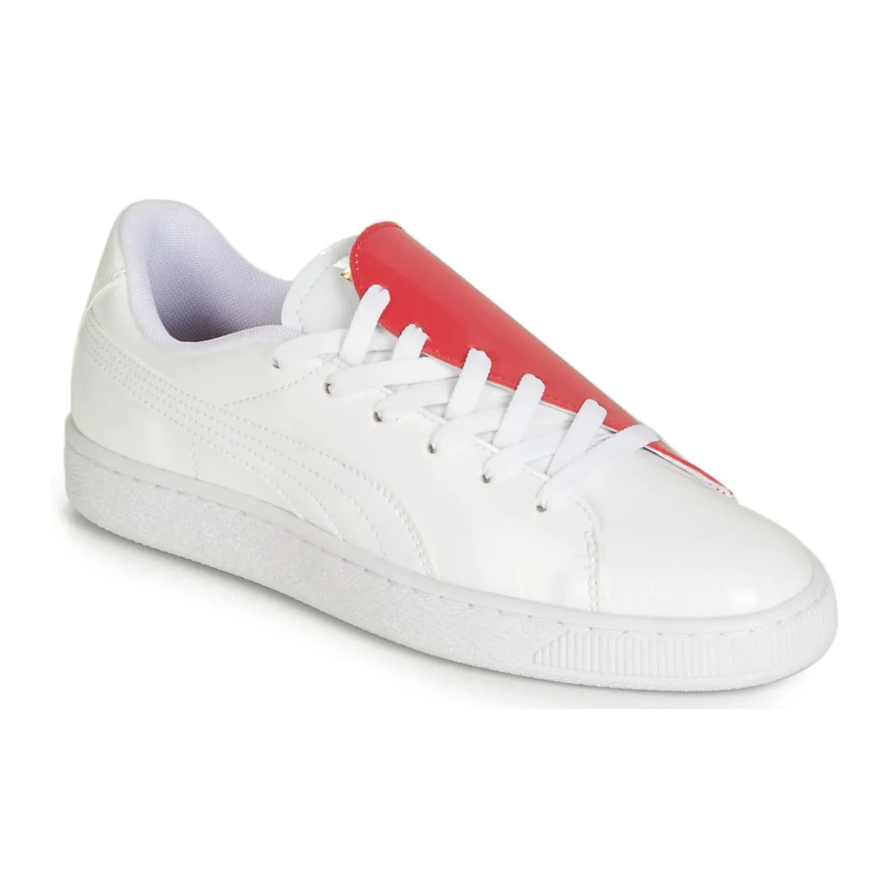 Puma  WN BASKET CRUSH.WH-HIBISCU  women's Shoes (Trainers) in White