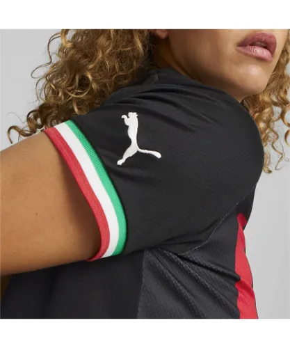 Puma Womens A.C. Milan Home 22/23 Replica Jersey - Black Polyester recycled