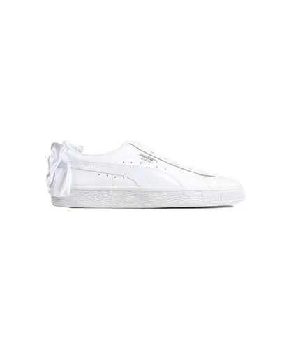 Puma Womens Basket Bow Trainers - White Leather