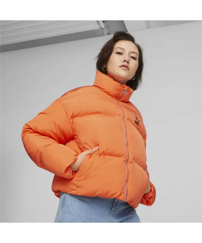 Puma Womens Classics Oversized Puffer Jacket - Orange