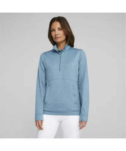 Puma Womens CLOUDSPUN Rockaway Half-Zip Golf Sweatshirt - Blue