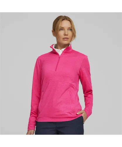 Puma Womens CLOUDSPUN Rockaway Half-Zip Golf Sweatshirt - Pink
