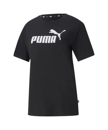 Puma Womens Essentials Logo Boyfriend T-shirt - Black Cotton