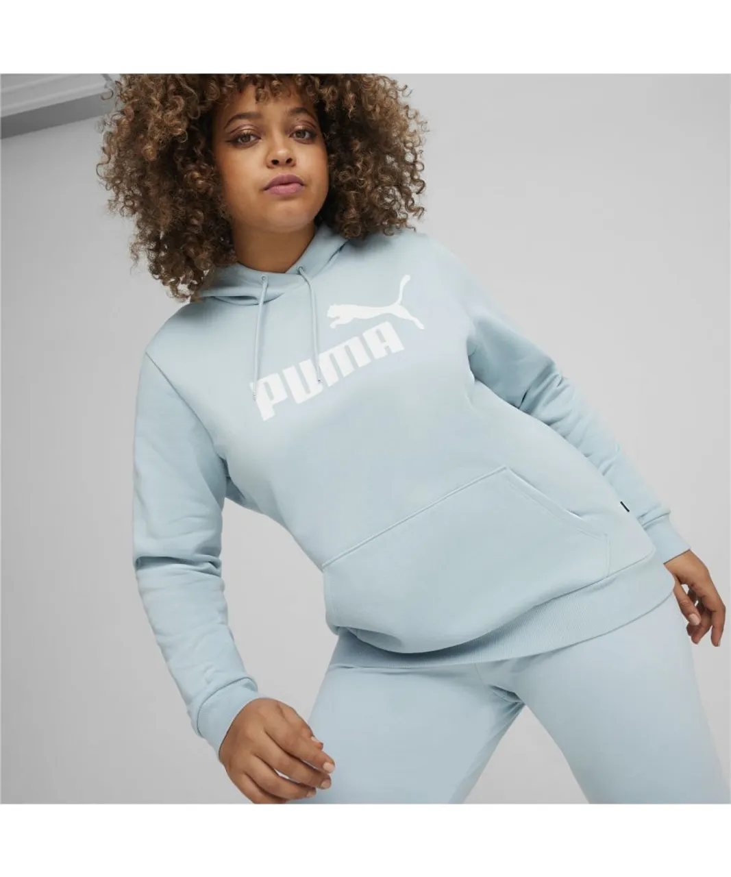 Puma Womens Essentials Logo FL Hoodie - Blue