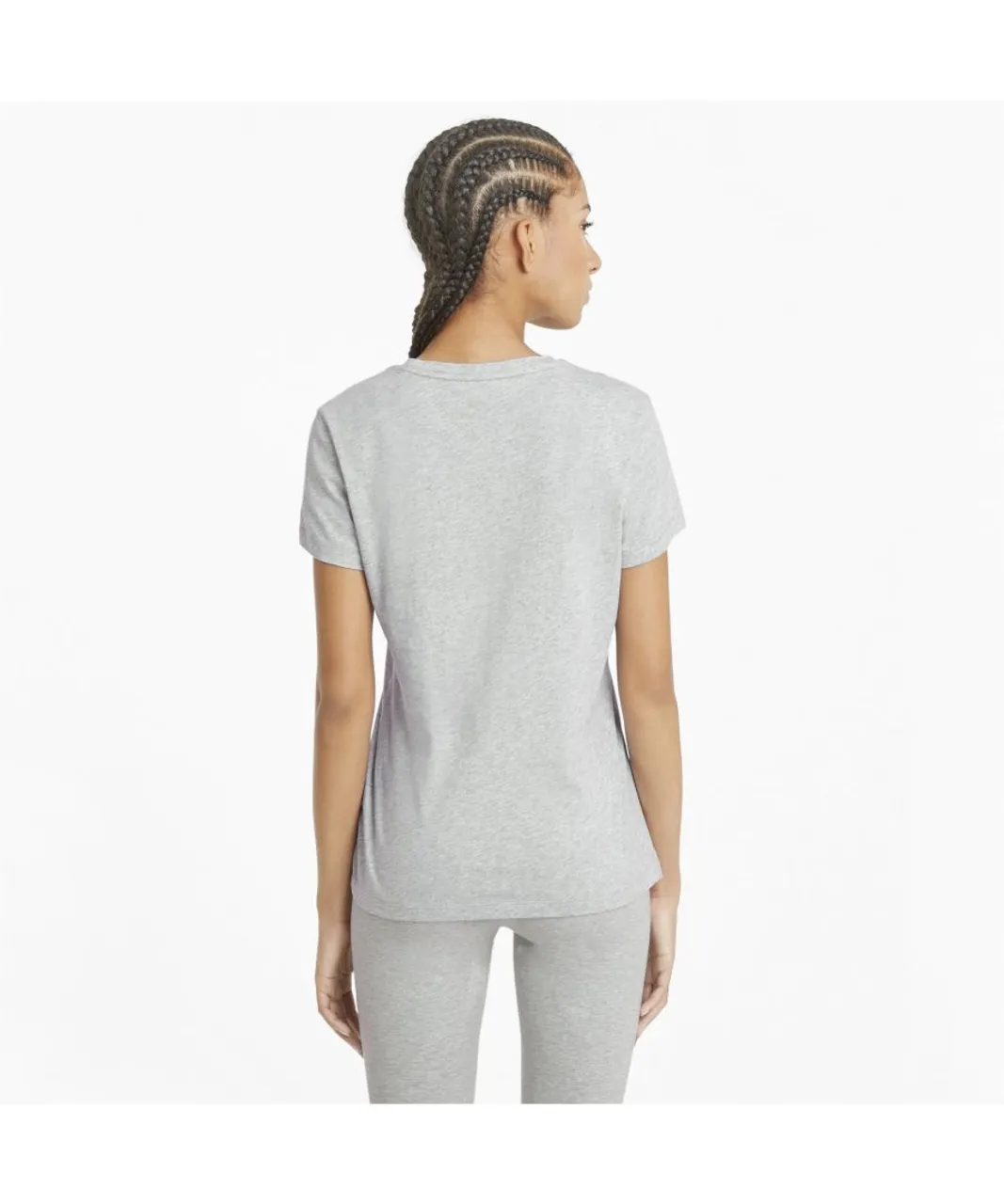 Puma WoMens Essentials Logo Tee T-Shirt - Grey Cotton